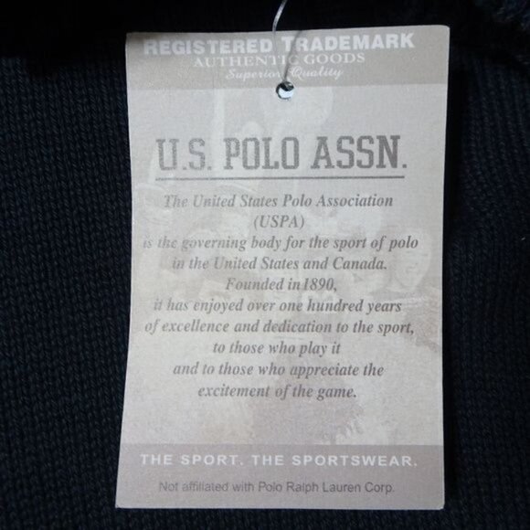NWT US Polo Assn  Black 1/4 Zip Long Sleeve Sweater Large NEW - Picture 7 of 7